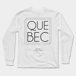 Quebec city minimal typography 2 Long Sleeve T-Shirt